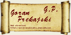 Goran Prekajski vizit kartica